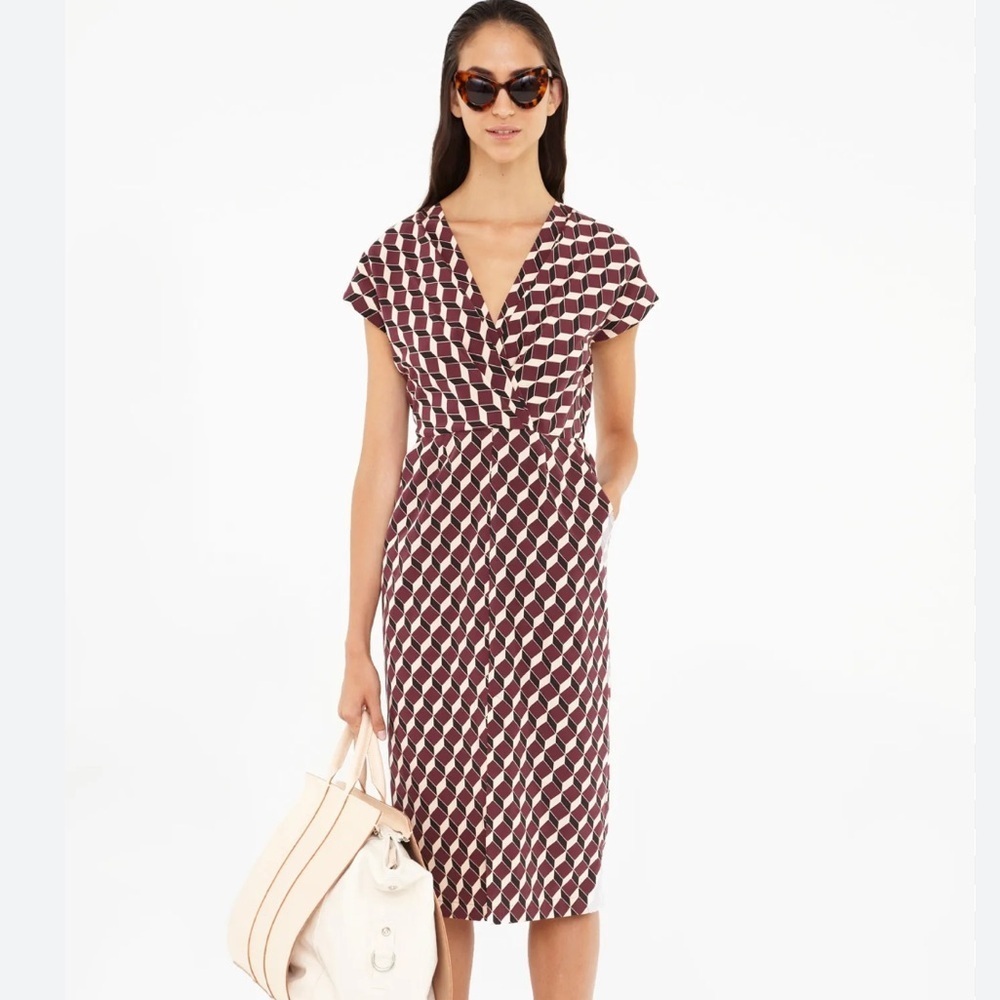 Apiece Apart Alexia Geo Print Dress in Red and Black